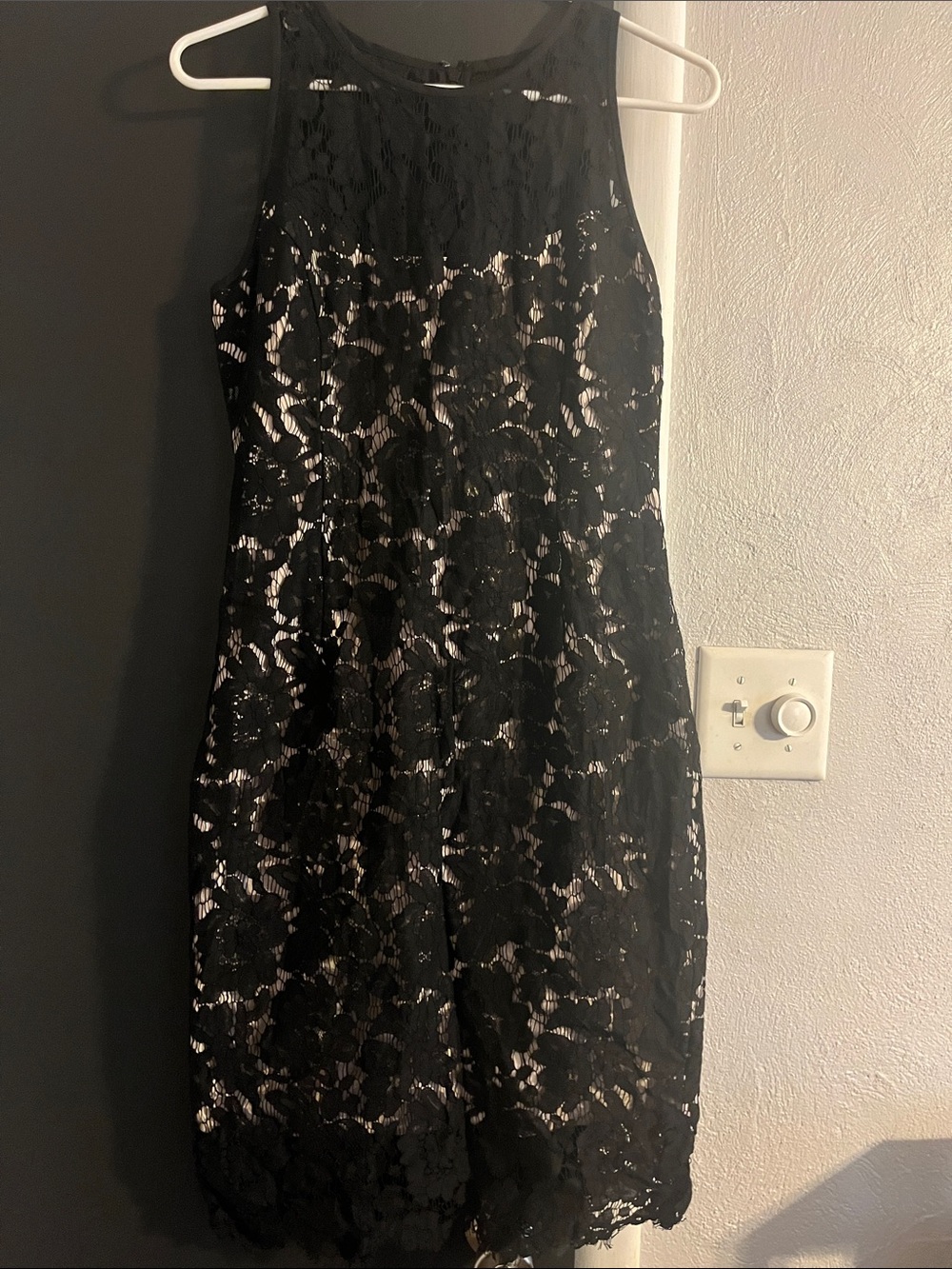White House Black Market Black Lace Midi Dress